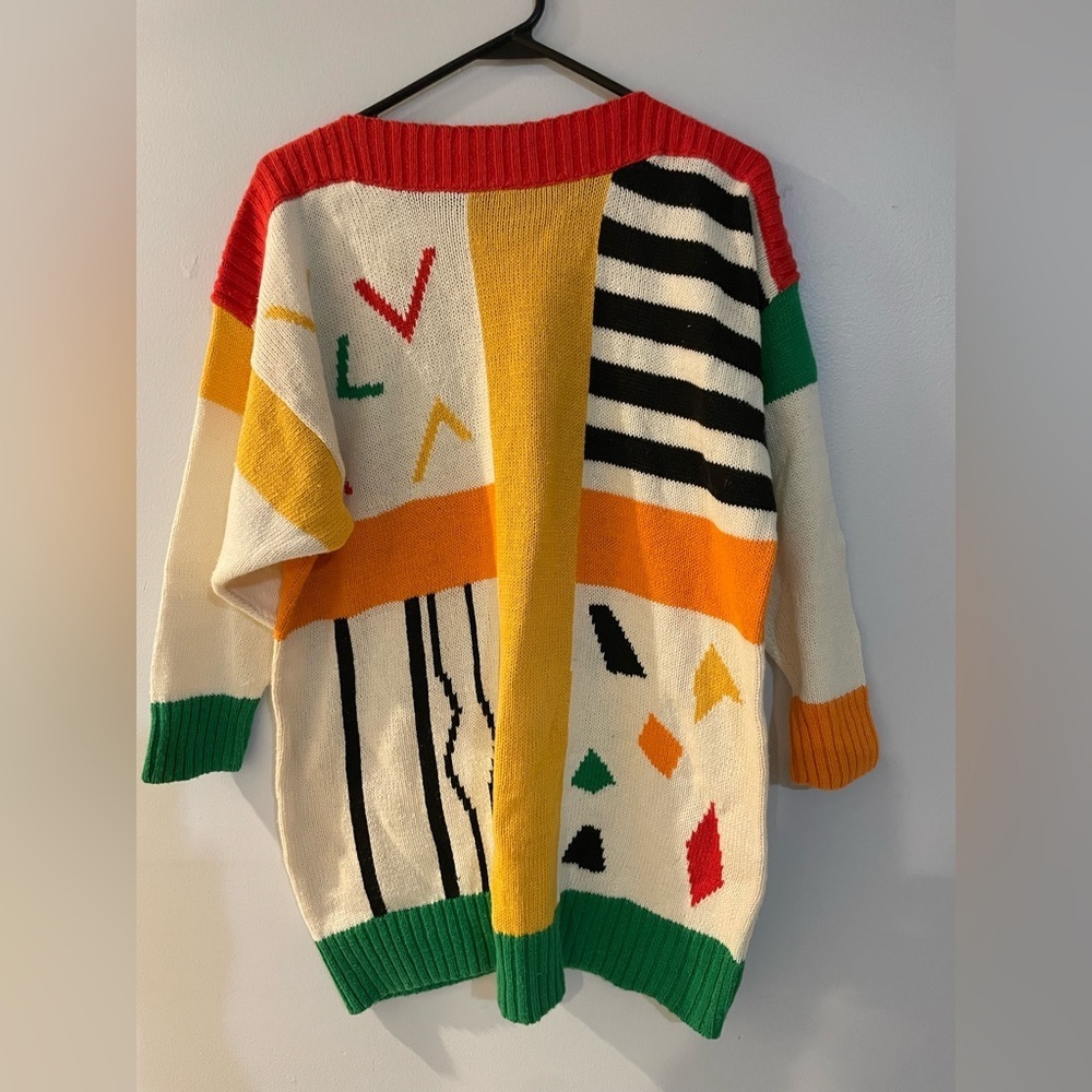 Vintage Vanessa Vibrant Abstract geometric Pattern Sweater size L